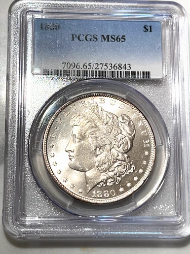 1880 p morgan silver dollar pcgs ms65