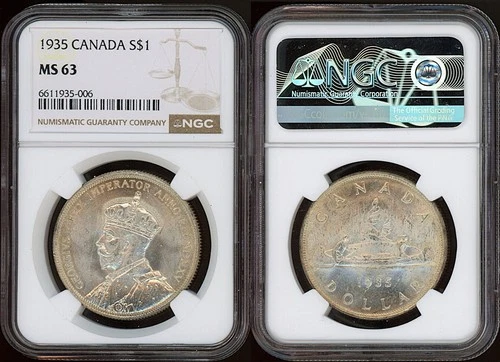 1935 Canada $1 NGC MS63