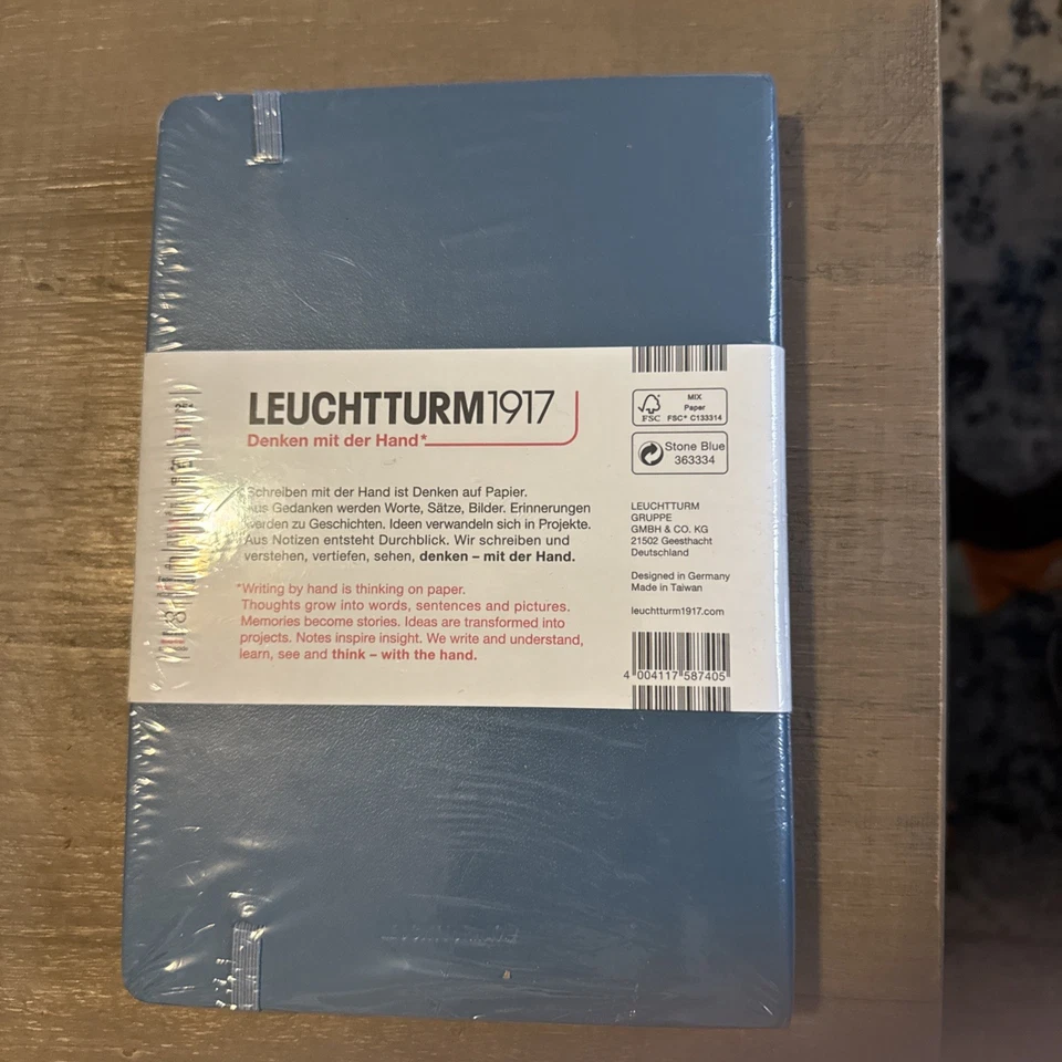 Leuchtturm 1917 Hardcover Dot Grid Notebook in Stone Blue  A5 - NEW Never Opened - Image 2 of 2