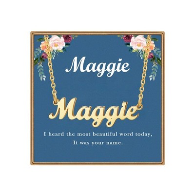 Individuelle Namenskette, Maggie Namensschild Anhänger Halskette Pre Gifts, Charm Neckla