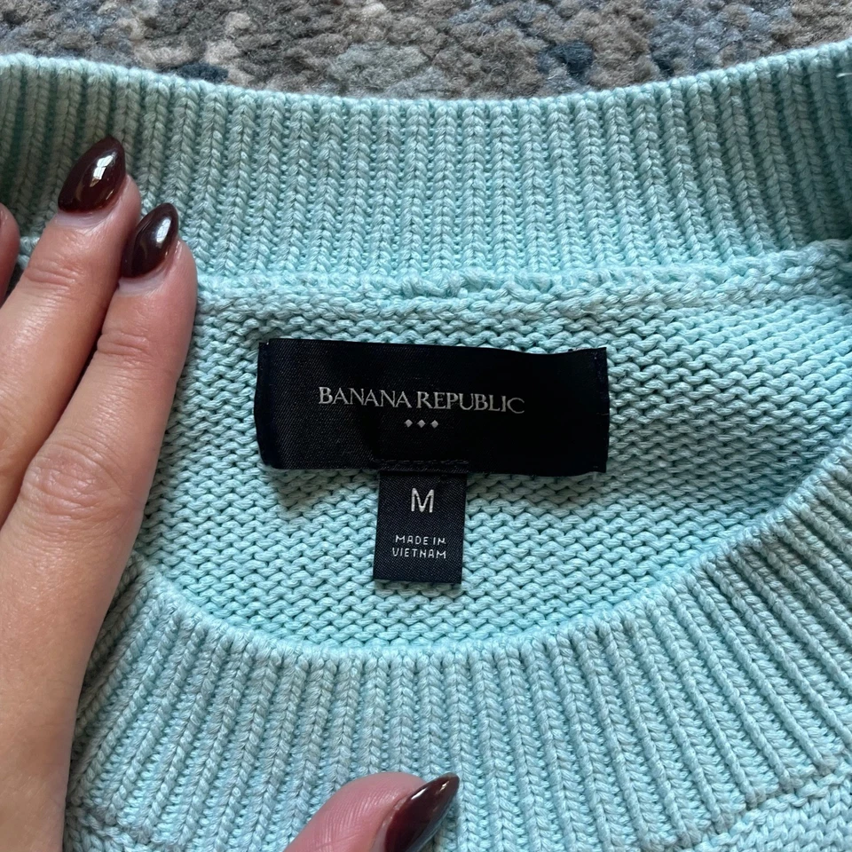 Banana Republic укороченный вязаный свитер новом зеленый хлопок смесь - размер M - Изображение 4 из 4