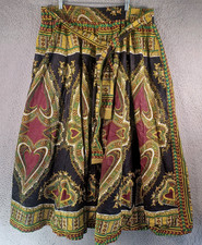 African Tribal Print Womens Maxi Skirt One Size Fits All Stretch Dance Waist Tie