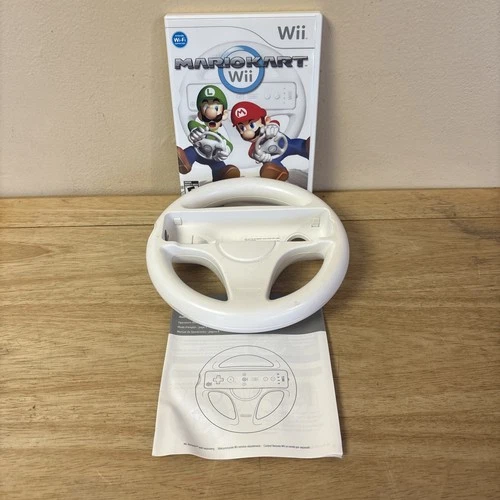 Nintendo Mario Kart Wii Game Complete In Box Wii Wheel Working See Description