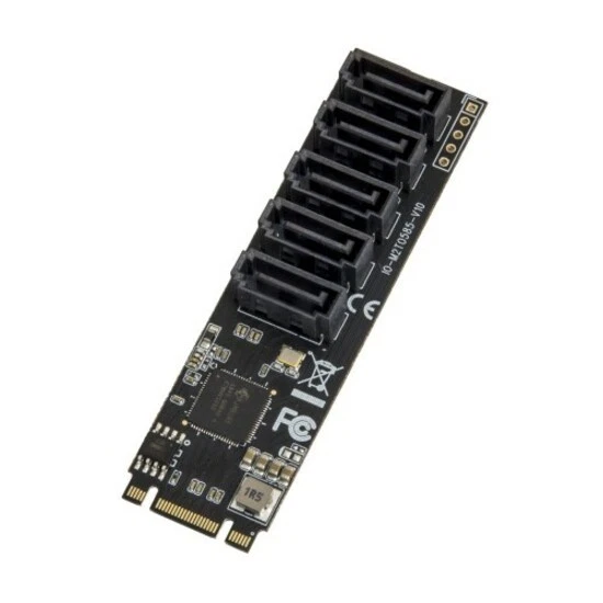 SYBA Multimedia 5 port Non-RAID SATA III 6Gbp/s to M.2 B+M Key Adapter PCI-e 3.0 - Image 2 of 2