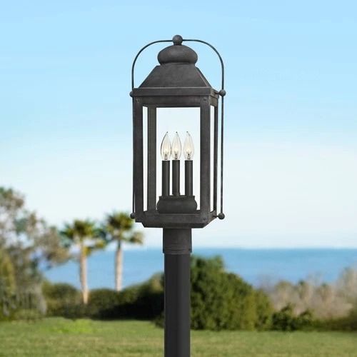 Anchorage 24 1/4" High Aged Zinc Outdoor Post Light - Picture 1 of 10