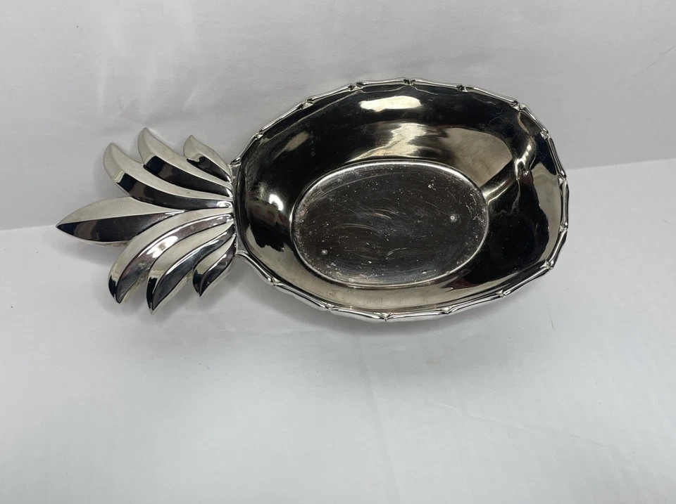 Bandeja de piña tropical de metal Godinger plato de arte plateado Foto 2 de 4