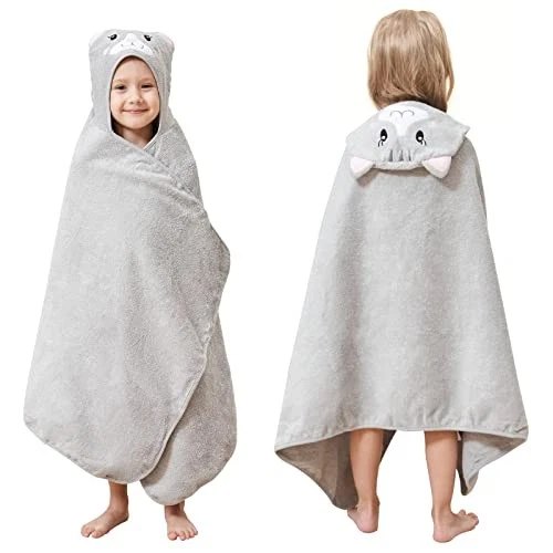 Kids Hooded Bath Towel Cartoon Cat Large