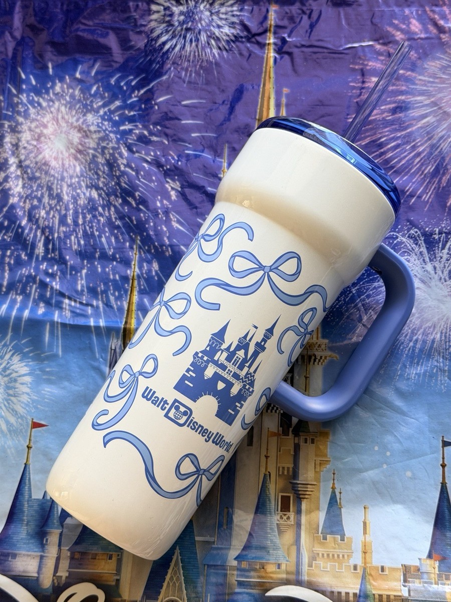 Walt Disney World Starbucks Blue Bow Ribbons Castle Hot & Cold
