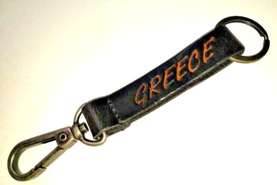 Leather Unisex Souvenir Keyring from Greece New