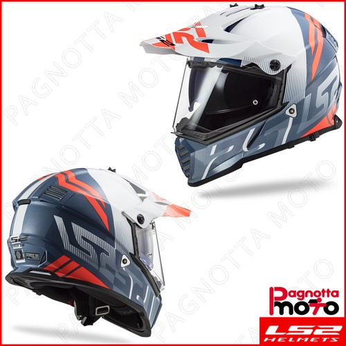 CASCO ENDURO OFF ROAD DOPPIA VISIERA LS2 PIONEER EVO MX436 EVOLVE WHITE  COBALT B | eBay