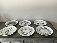 Vintage Vegetable Plates Set Of Six Heinrich Selb Bavaria, Germany 1960