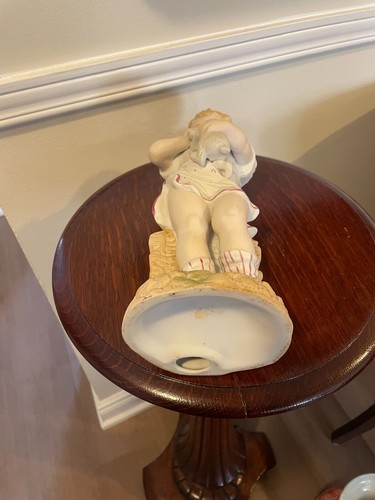 Vintage large Porcelain Bisque Girl carrying a Bunny by Andrea by Sadek - Picture 9 of 9
