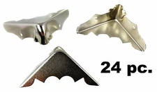 Cigar Box Guitar Parts: 24pc. Decorative Nickel Box Corners with Screws