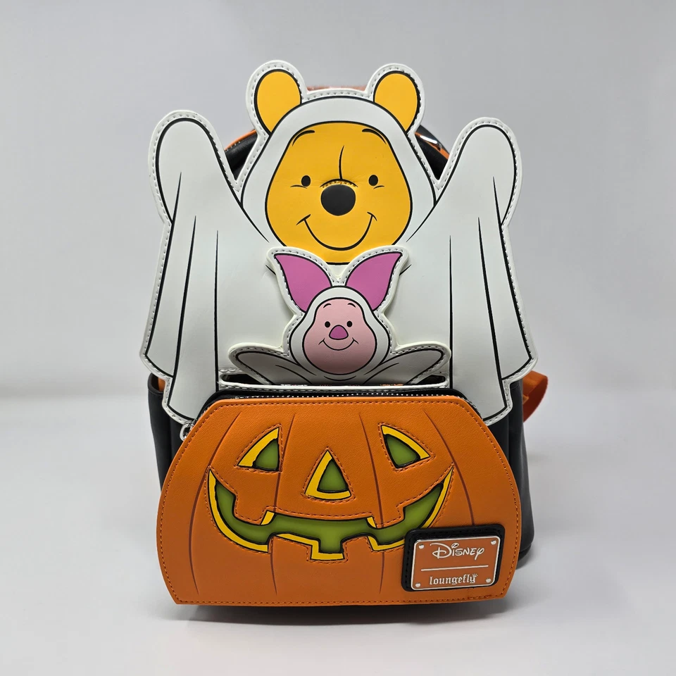 🌍📦 Loungefly Winnie Pooh Puh Puuh Piglet Halloween Mini Rucksack Backpack Sac - Bild 2 von 4