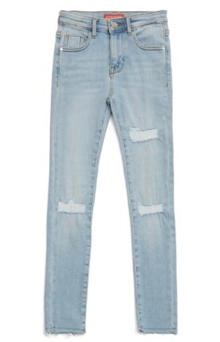 Kids Guess Mr Zuley Skinny Jeans Light Destroyed Style Size 10 Adjustable Waist - Picture 2 of 14