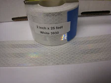 3M White 3930 High Intensity Prismatic Reflective  Tape 2" X 25 feet