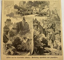 Wood engraving pictures from Franconian Switzerland: Wolfsberg, Egloffstein Püttn S6_47