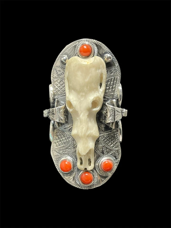 Anello in argento Corallo Mediterraneo naturale - Immagine 3 di 4