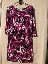Women’s Abstract Printed Blouson Dress SZ S/P Multicolor Stretch 