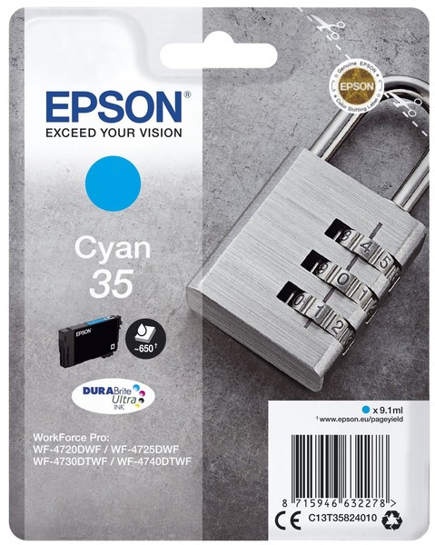 Epson C13T35824010 Epson Tintenpatrone Cyan Durabrite Ultra Ink 35 T 3582-image