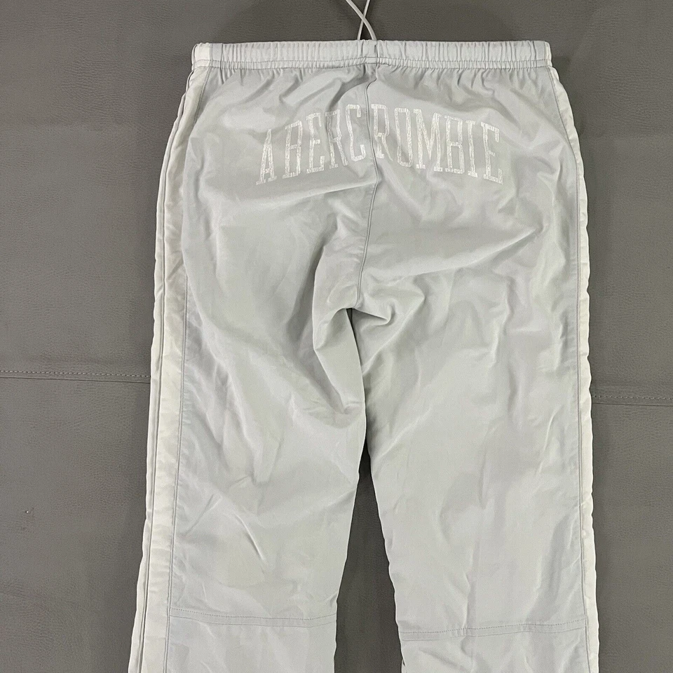 VTG Abercrombie & Fitch Y2K White Nylon Parachute Lined RAVE Baggy Pants-XS-0711 - Image 3 of 4