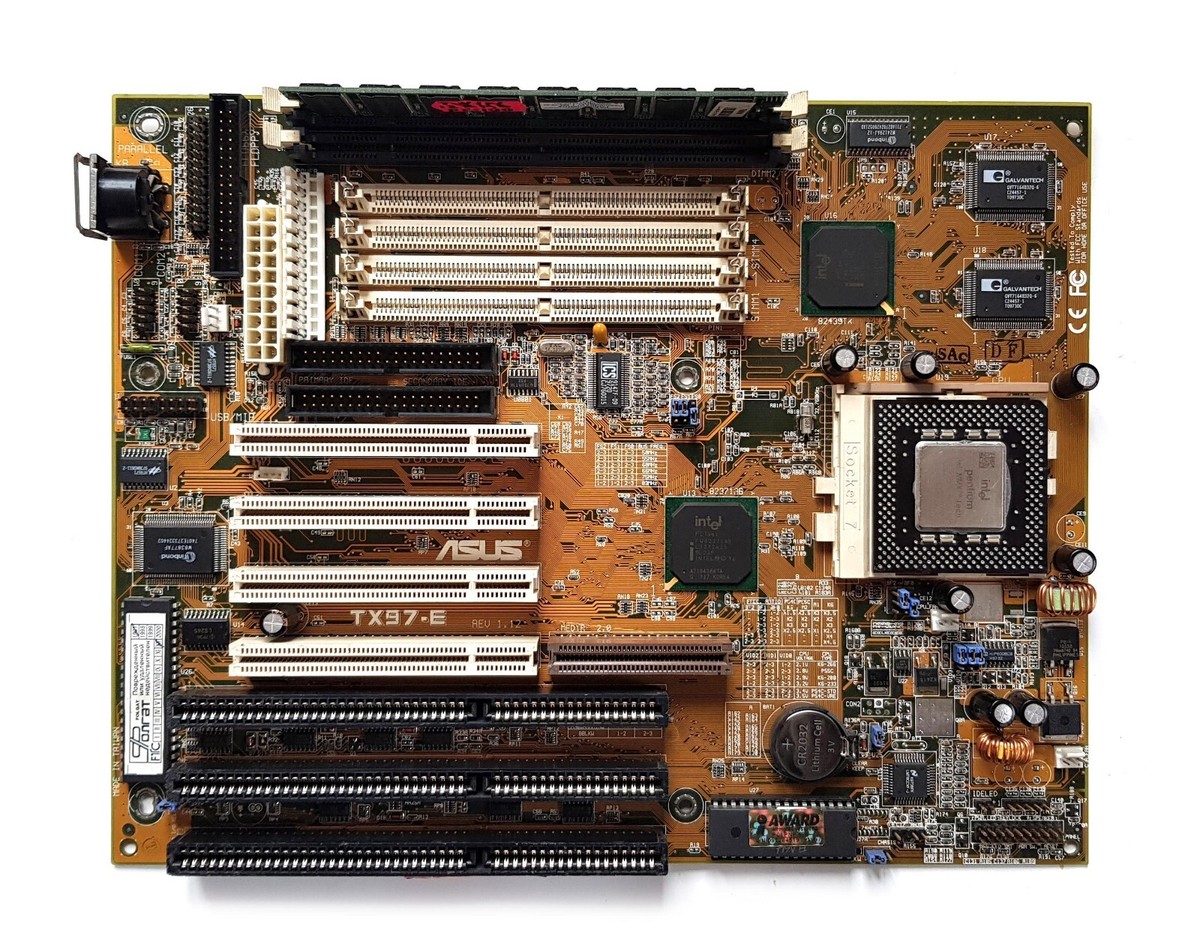 Asus TX97-E Socket 7 + Intel Pentium 200MMX + 128 Mb RAM Win98 DOS