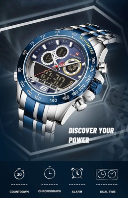 High Quality Men Multifunction Mens Chronograph with Analog & Digital Display 