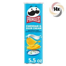 14x Cans Pringles Cheddar  Sour Cream Flavored Potato Crisp Chips Snack - 5.5oz