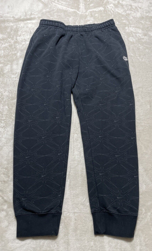 Nike Sportswear Jogger Men's Large Black All Over Logo Snap Pocket Sweatpants