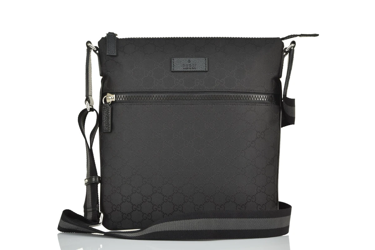 Gucci Borsello Messenger Nero Uomo Tessuto GG Canvas Mod. 449184