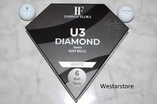 FAIRWAY FLORA U3 DIAMOND Series 6 Golf Balls 6 Bamboo Tees GIFT BOX JAPAN
