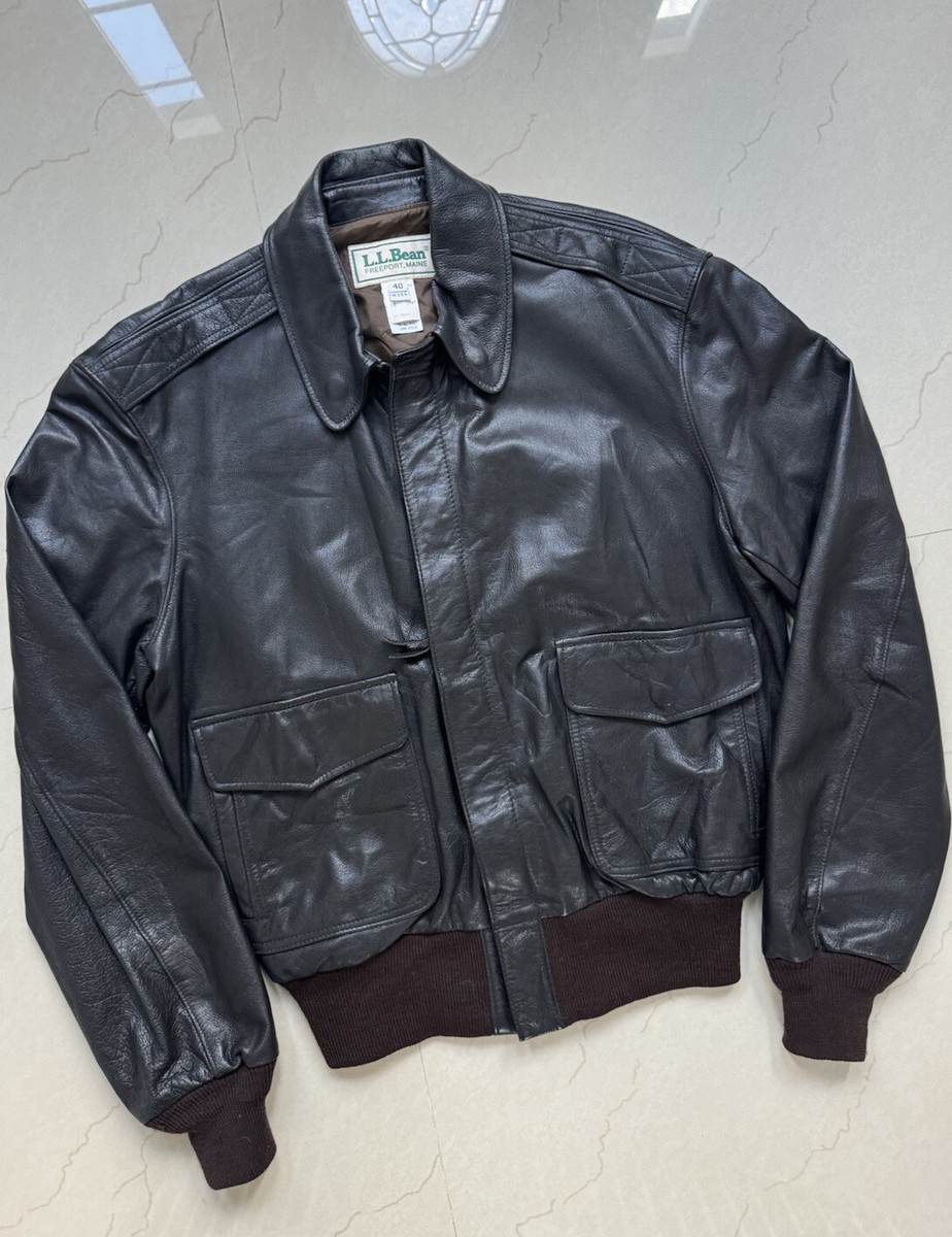 Vintage LL Bean Leather Bomber Jacket SIZE 40 Made In USA Vintage LL Bean Leather Bomber Jacket SIZE 40 Made In USA