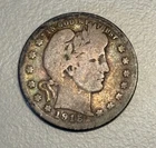 1915-S U.S. Currency San Francisco Barber Quarter 25c Coin