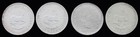 South Africa - Lot of 4 Silver Coins - 1949, 1951, 1952 5 Shillings - 1963 50c