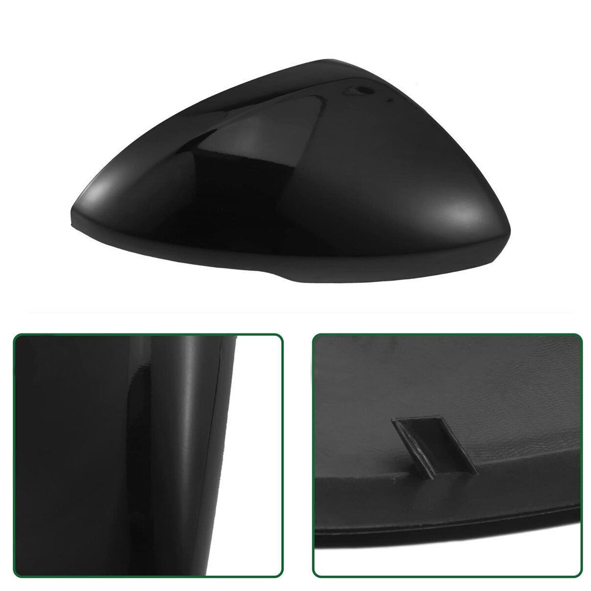 Black Front Right Door Mirror Cover Cap For 2016-2019 Chevy Cruze – Clip-On Painted Plastic, Replaces 19353644