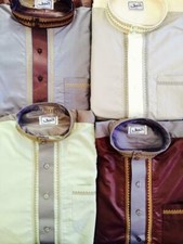 2 PIECE 2 TONES ENIQUE ARAB LONG TOP DRESS ISLAM THOBE TROUSER PANTS JUBBA SHIRT