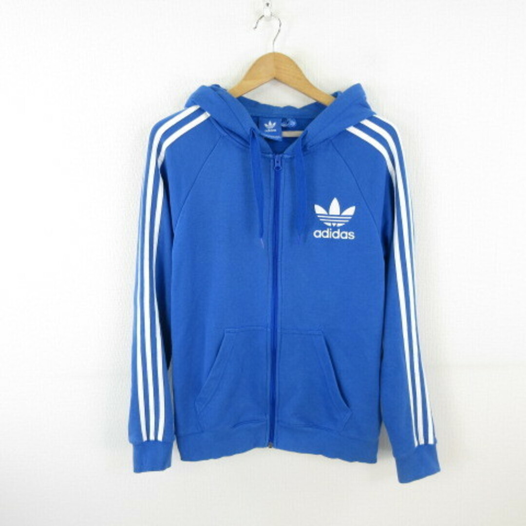 魅力の adidas hoodie long sleeve line logo zip up blue M*T132 Used fc41e63a914d90f1de9a トップス