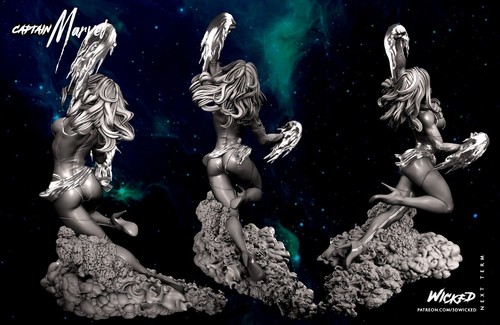 1/24 Captain Marvel Unpainted Unassembled 3D Printing Model Garage Kits GK - Picture 3 of 6