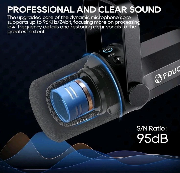 FDUCE SL40+ dynamisches Podcast-Mikrofon, USB/XLR-Mikrofon-Set für Gaming und... - Bild 2 von 4