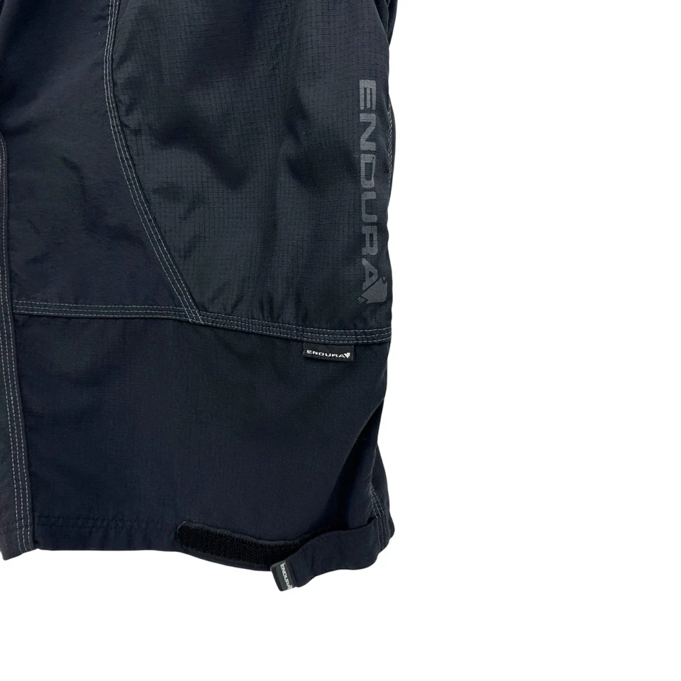 Endura Mens XL Shorts Cycling Nylon Black Zipper Pockets Mountain Biking - Image 3 of 4