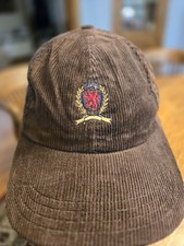 Vintage 90's Tommy Hilfigier Corduroy Hat Brown Made In USA. Rare, EUC.
