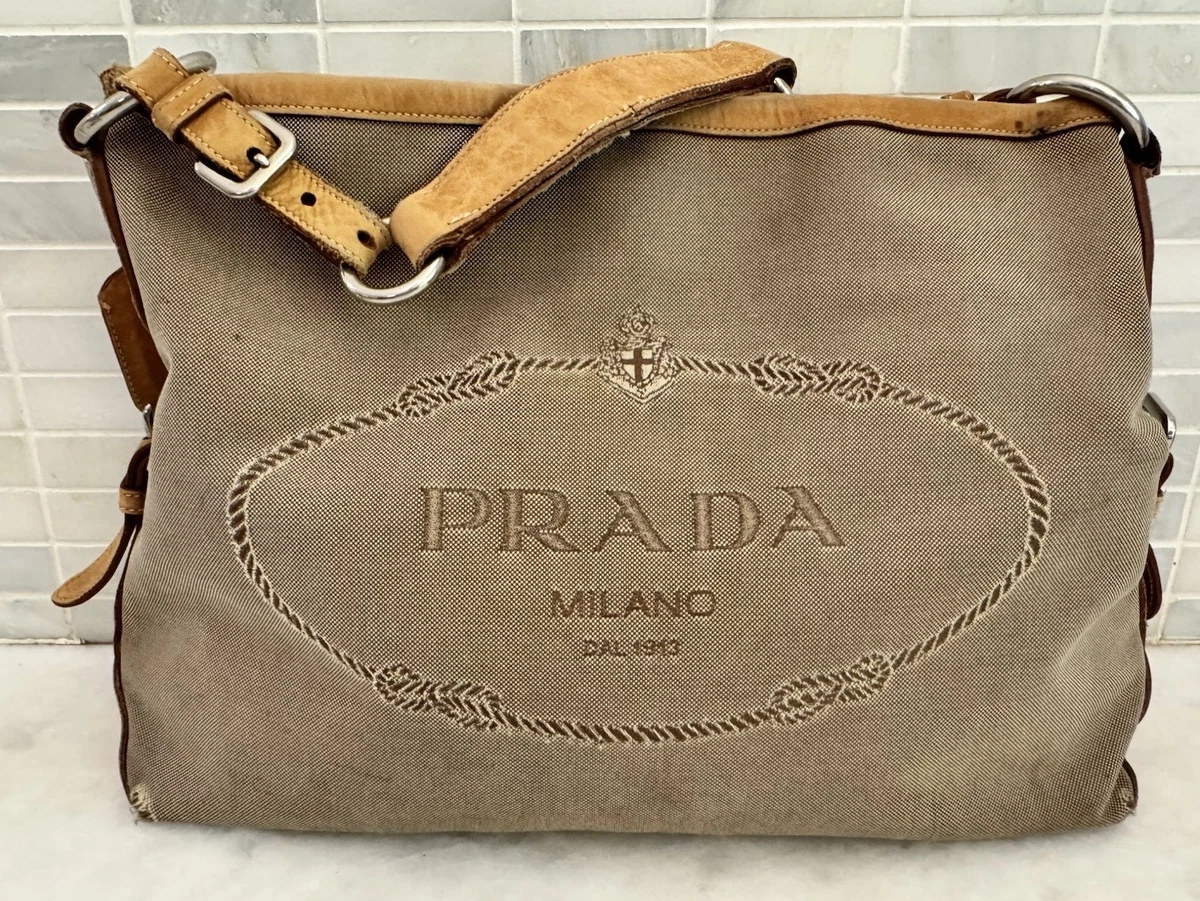 PRADA Brown Leather Shoulder Bags for Women for sale | eBay