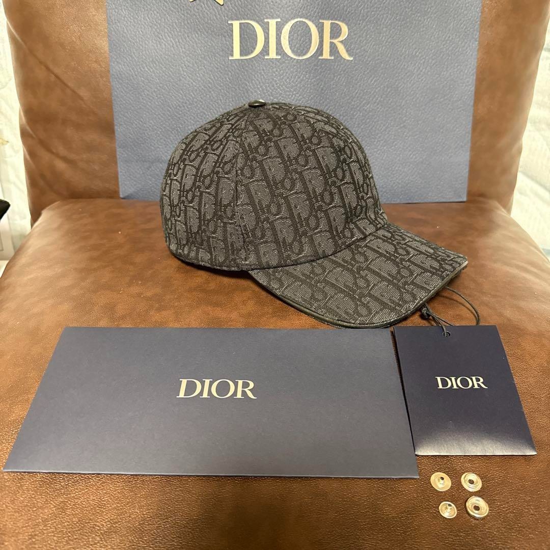 Diorキャップ Dior Baseball Cap Oblique Jacquard Monogram Logo Black Gray 2025ss