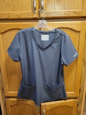 Ladies Grey Scrub Top By Skechers Sz Med. Excellent Condtn