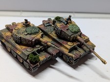 15mm WW2 / German FoW - 2 x tiger tanks (resin and metal) - very nicely painted