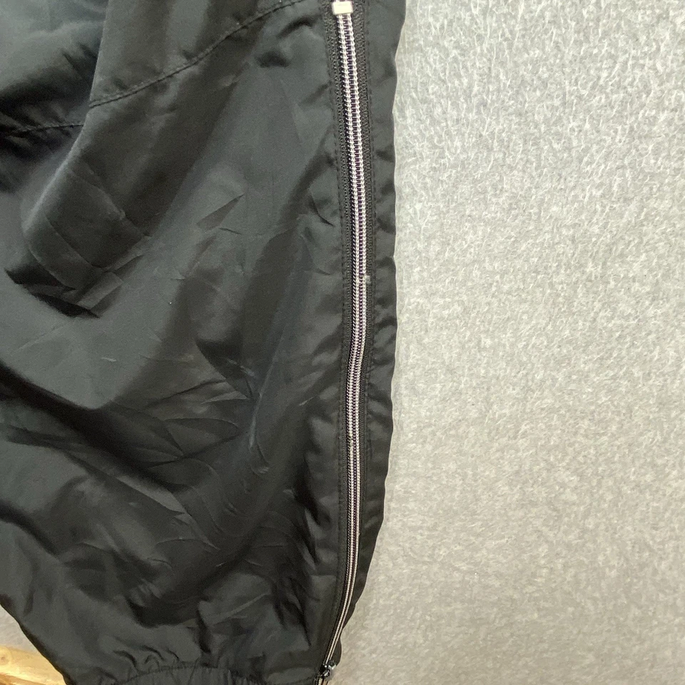 CCM Hockey Warm Up Black Track Pants Mens Sz XL Embroidered Ankle Zip Distressed - Image 3 of 4