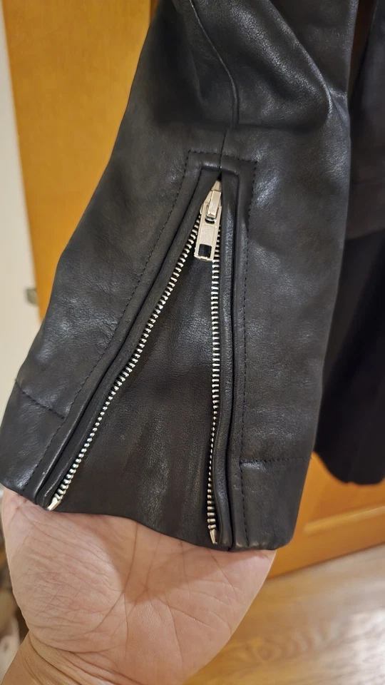 Chaqueta de cuero y cachemir Rick Owens Stooges talla 52 para hombre Foto 4 de 4