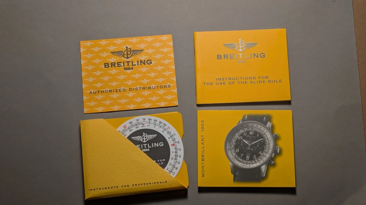 Breitling Montbrillant 1903 A35330 Manual de instrucciones Folleto Regla deslizante