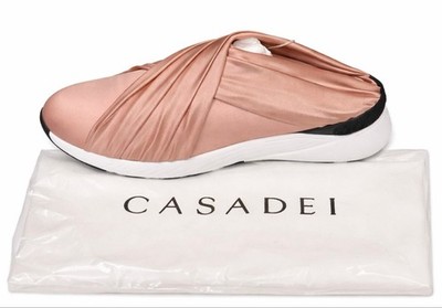 Women's CASADEI Rose Gold/Pink White Slip-On Sneakers 5