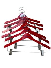 LOT Of 6 VINTAGE RED NORDSTROM WOODEN HANGERS WOMEN'S TAILORED CLOTHING